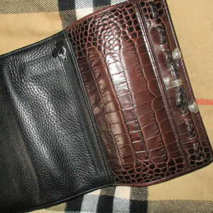 BRIGHTON CONVERTIBLE LEATHER CROC PURSE CHECKBOOK WALLET